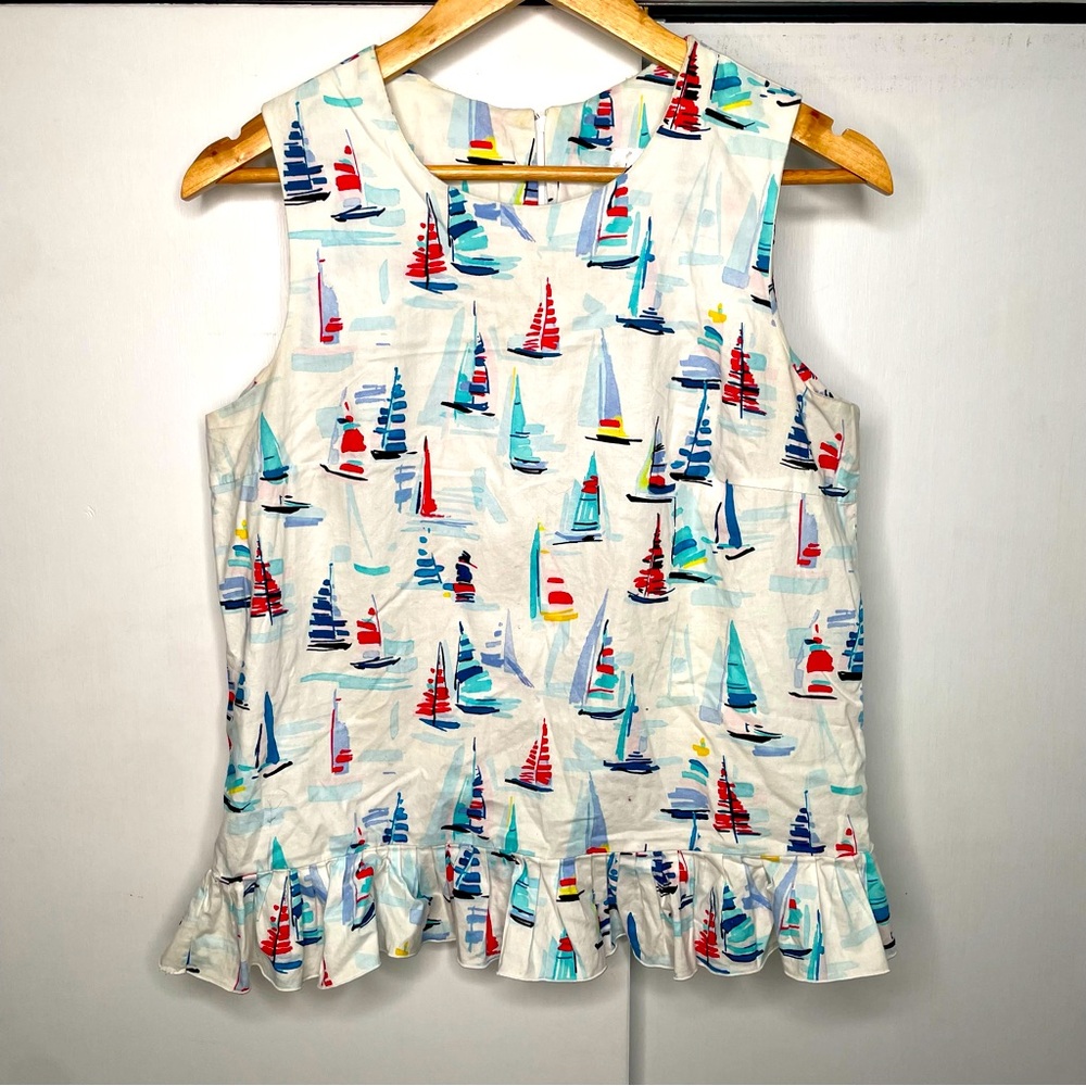 Love, Lilly nautical sailboat sleeveless top size L